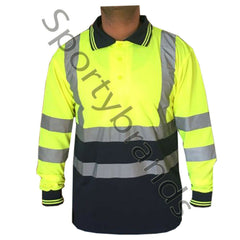 Mens Hi Viz Vis High Visibility Safety Security Work Wear Hi Vis Polo Shirts