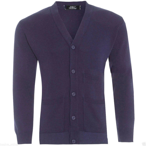 Mens Plain Knitted V Neck Buttoned Cardigan Fine Cotton Knitwear Warm Top