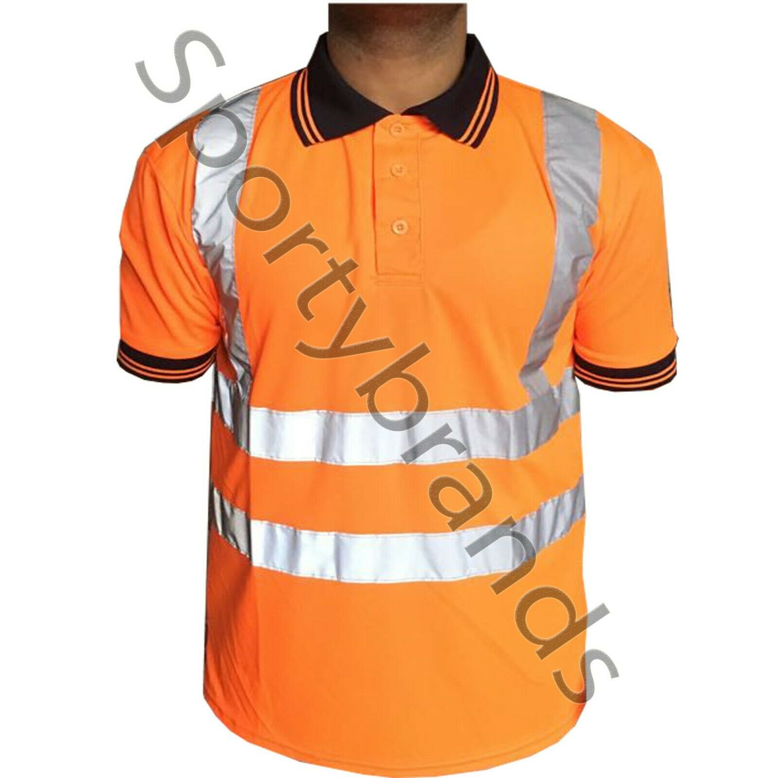 Mens Hi Viz Vis High Visibility Safety Security Work Wear Hi Vis Polo Shirts