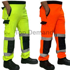 Hi-Viz New Mens Fleece Safety Work Wear Sweat Pants Bottoms Trousers Joggers