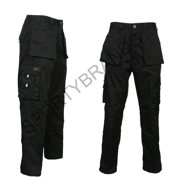 Mens New Cargo Work Holster Multi Pockets Stretch Panels Trousers Pants Bottoms