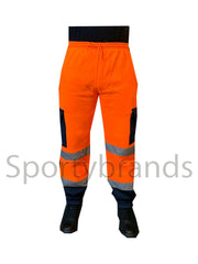 Hi Viz Mens Work Wear Fleece Bottoms Safety Sweat Pants Jogging Trousers Joggers