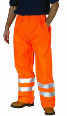 Hi Viz Vis High Visibility Mens Waterproof Rain Over Work Trousers Pants Bottoms