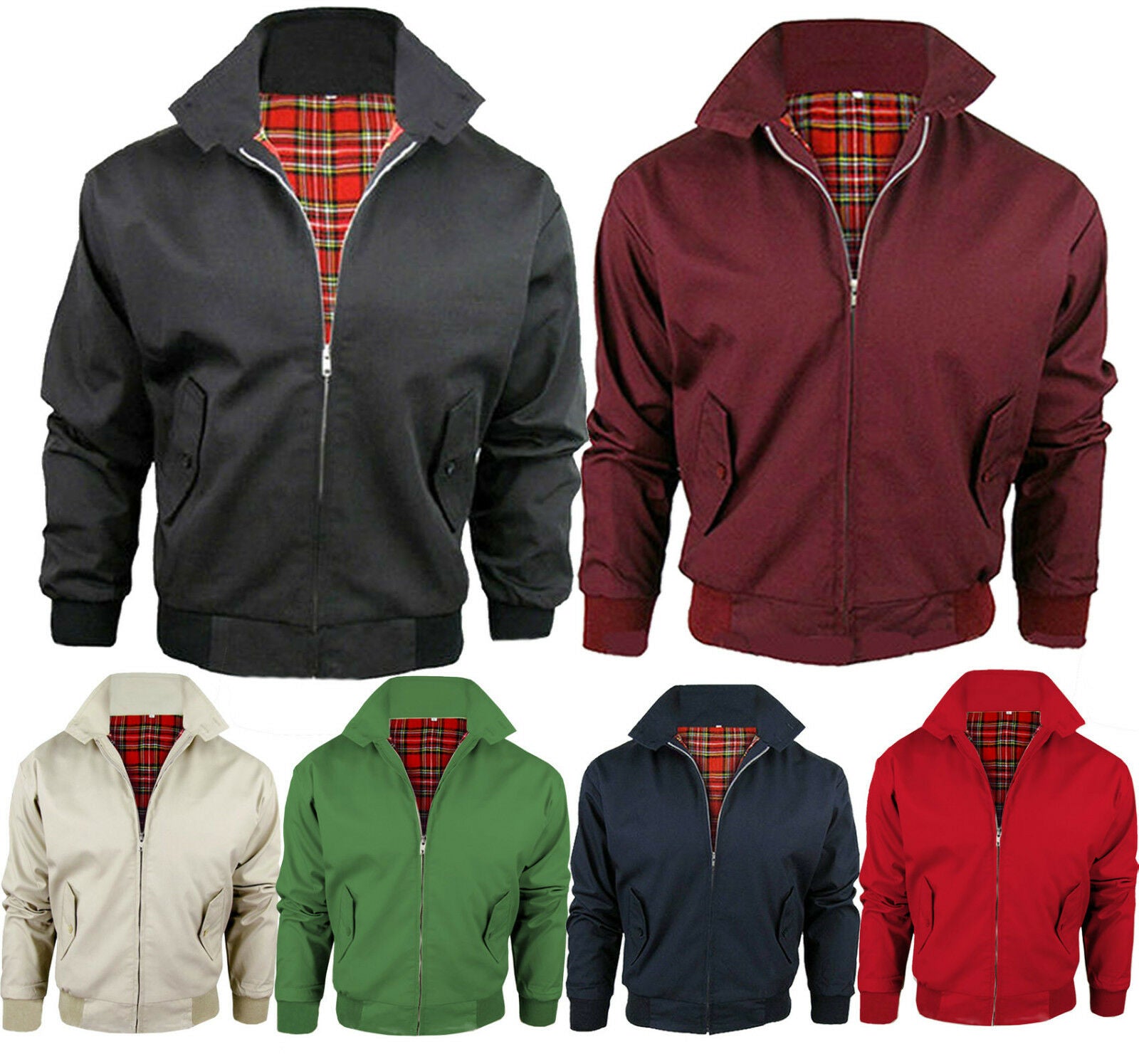 Mens Classic Vintage Jacket Bomber Harrington Scooter Coat/Top, Classic Bomber Jacket