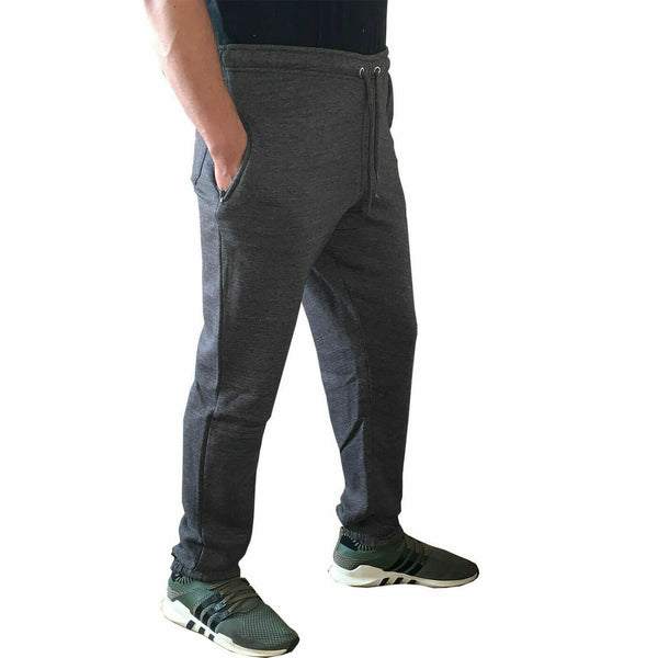 Mens Fleece Cuffed Tracksuit Sweat Pants Bottoms Joggers Gym Track Trousers