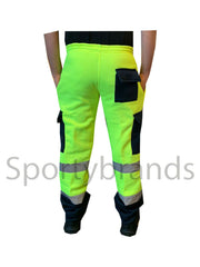 Hi Viz Mens Work Wear Fleece Bottoms Safety Sweat Pants Jogging Trousers Joggers