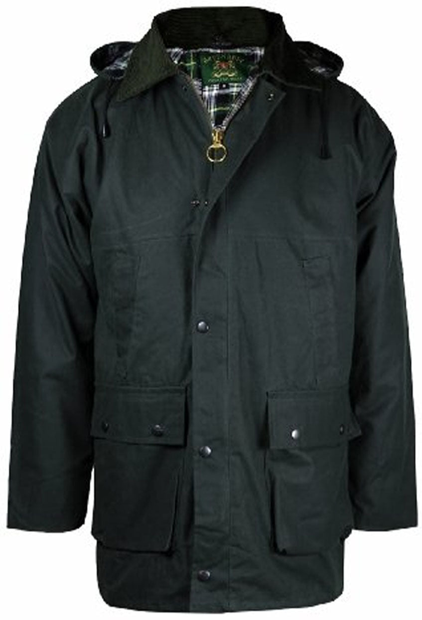 Mens Countryman Padded Cotton Wax Hooded Jacket Top Hunting Fishing Farming