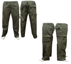 Mens New Elasticated Cargo Combat Work Cotton lightweight Trousers Pants Bottoms, Mens Bottoms Sale