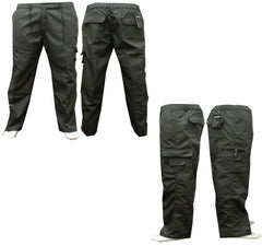 Mens New Elasticated Cargo Combat Work Cotton lightweight Trousers Pants Bottoms, Mens Bottoms Sale