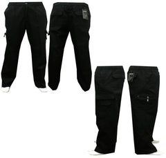 Mens New Elasticated Cargo Combat Work Cotton lightweight Trousers Pants Bottoms, Mens Bottoms Sale