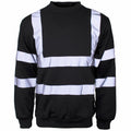 Mens Hi Viz Crew Safety Fleece Jumper Sweatshirt Visibility Work Security Top, Hi Vis Orange Fleece