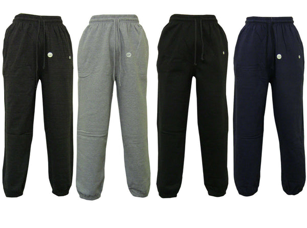 New Mens Elasticated Cotton Cuffed Tracksuit Bottoms Gym Joggers Pants Trousers