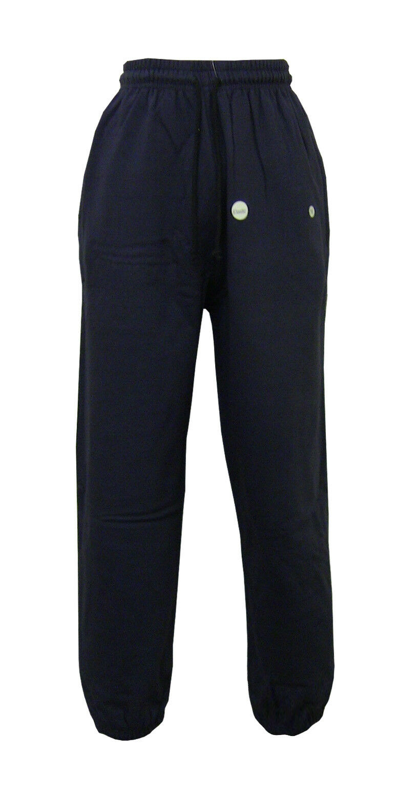 New Mens Elasticated Cotton Cuffed Tracksuit Bottoms Gym Joggers Pants Trousers