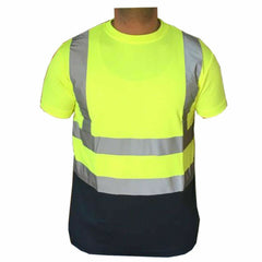 Hi Viz Vis High Visibility Safety Security Crew V-Neck/Round-Neck Full/Half Sleeves T Shirt Work Wear T Shirt