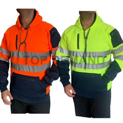 Mens New Hi Viz High Vis Pullover Hoodie Work Fleece Sweatshirt Tactical Hoodie