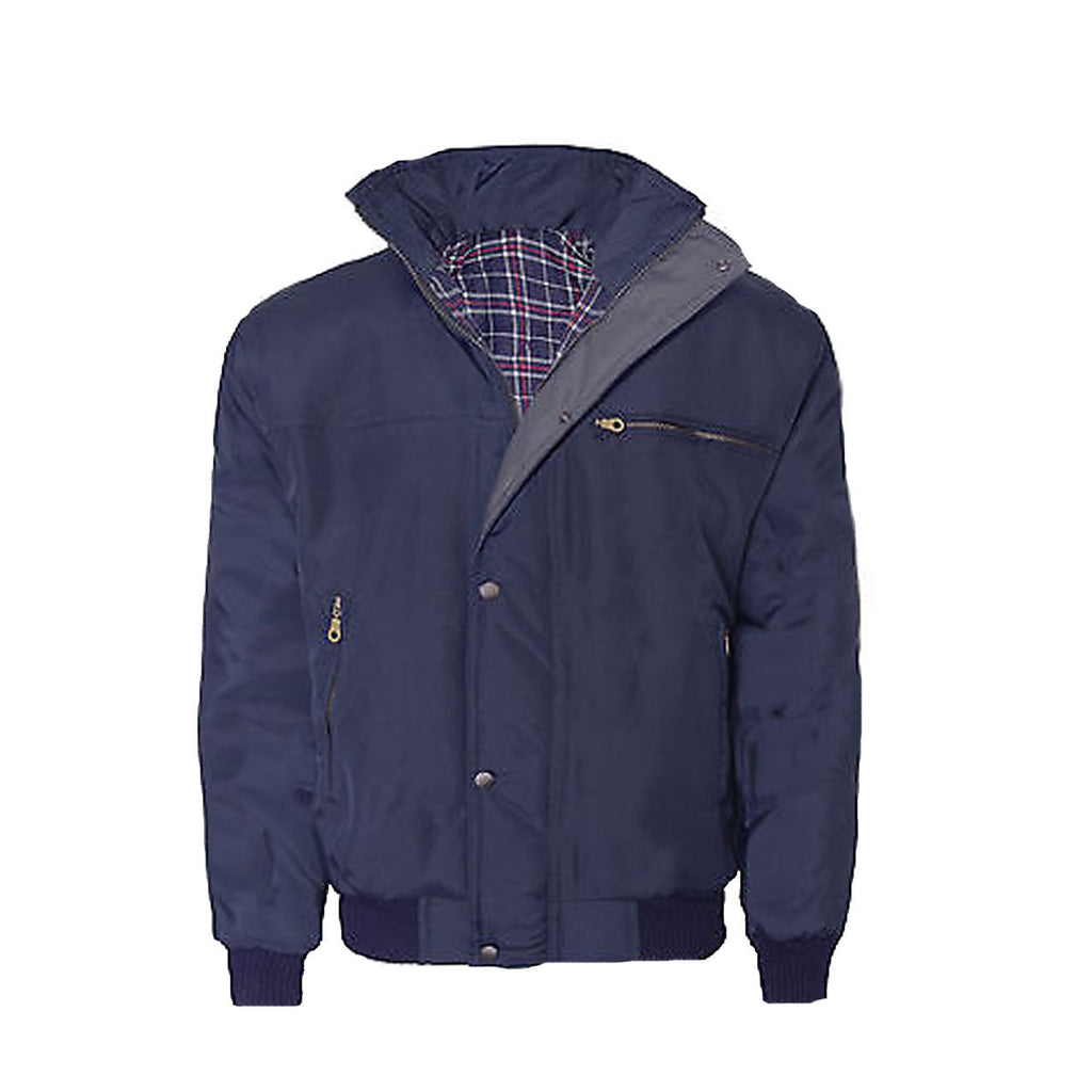 Mens Sky Diver Bomber Warm Padded Quilted Check Lined Heavy Work Jacket Coat Top
