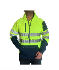 Mens New Hi Viz High Vis Pullover Hoodie Work Fleece Sweatshirt Tactical Hoodie