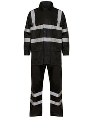 Hi Viz High Visibility Waterproof Work Bottom Top Yellow Orange Jacket Rain Suit