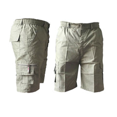 Mens New Elasticated Plain Lightweight Cotton Cargo Work Shorts Pants, Cotton shorts Pants