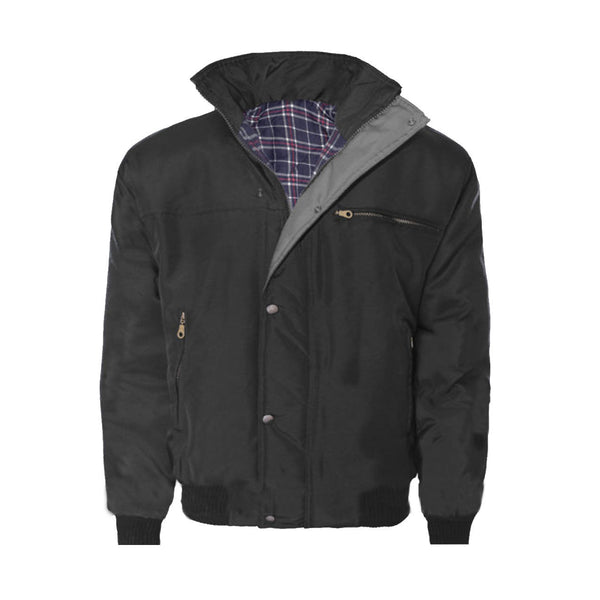 Mens Sky Diver Bomber Warm Padded Quilted Check Lined Heavy Work Jacket Coat Top