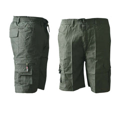 Mens New Elasticated Plain Lightweight Cotton Cargo Work Shorts Pants, Cotton shorts Pants