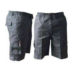 Mens New Elasticated Plain Lightweight Cotton Cargo Work Shorts Pants, Cotton shorts Pants