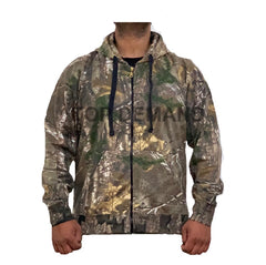 This is jungle print camouflage full zip hoody